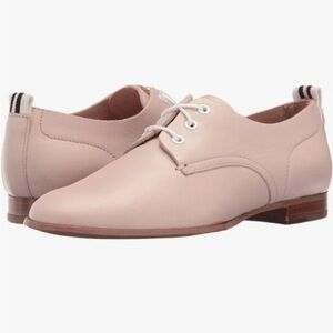 Rag & Bone Audrey Oxford Lace Up Leather Flat Shoe in pink blush white laces 38